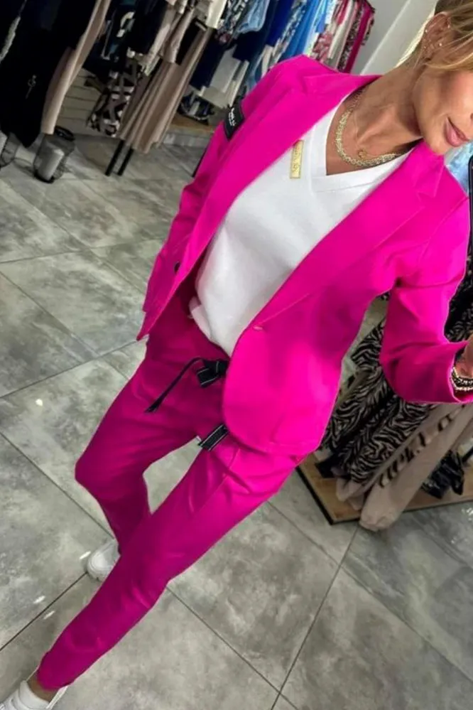 Women's Top Jacket & Elastic Pants Two-piece Set