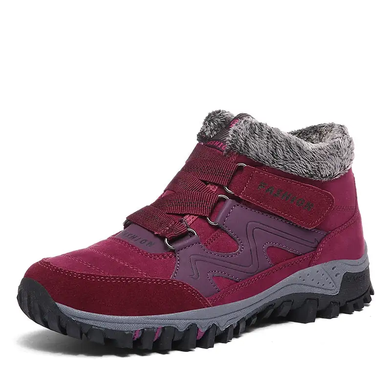 Cilool Plush Waterproof Women Snow Boots  Work Safety Rubber Shoes
