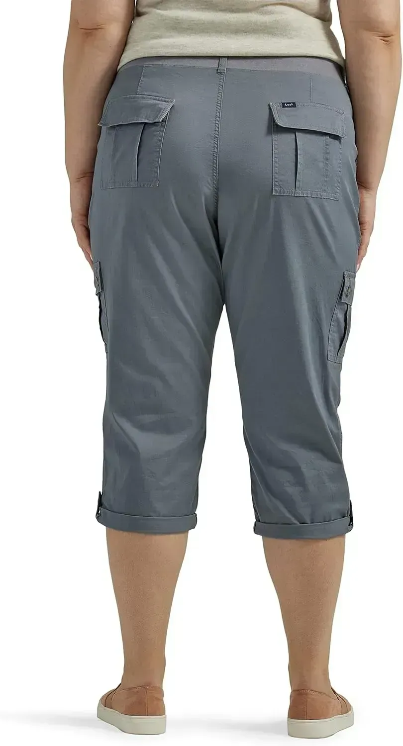 Lee Women's Plus Size Ultra Lux Comfort with Flex-to-go Cargo Capri Pant