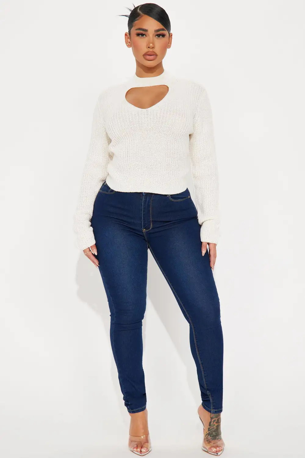 Nebula Cut Out Sweater - Off White