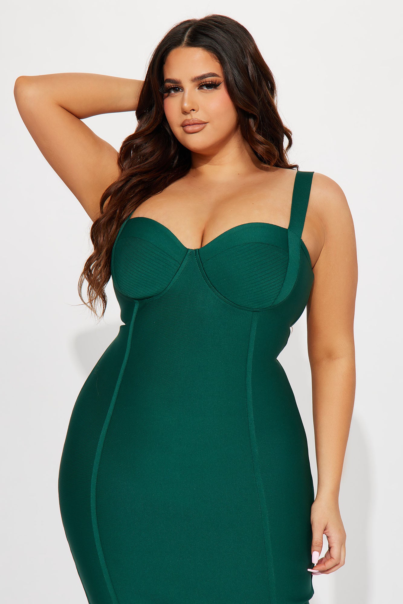 Honey Bandage Midi Dress - Hunter