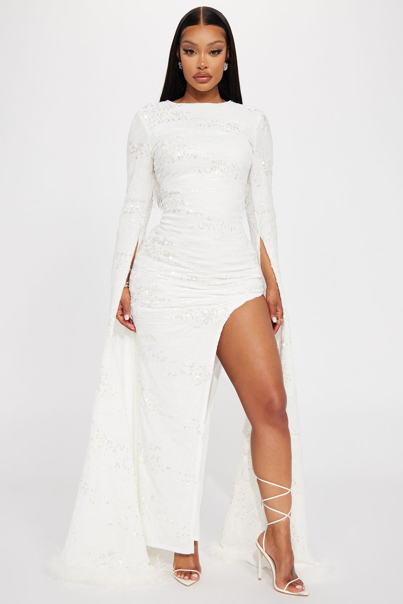 Viviane Velvet Gown - White