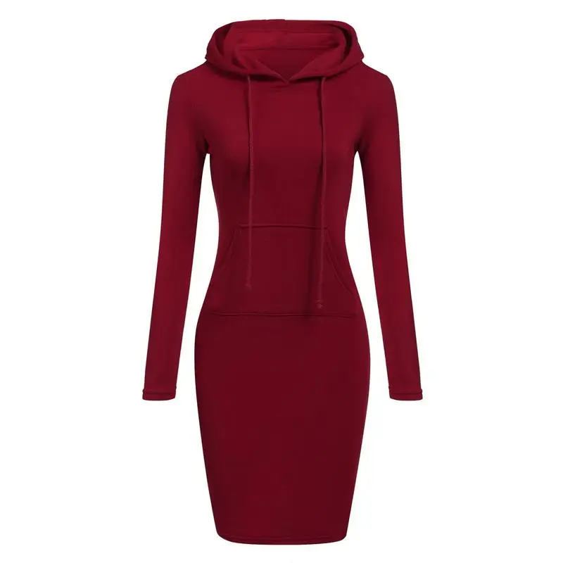 Autumn Casual Hooded Sweatshirt Dress for Women