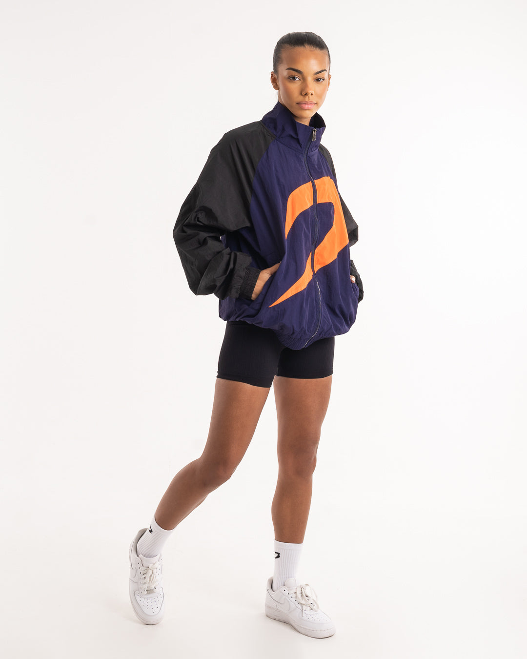 Walker Track Jacket - Black/Navy/Orange