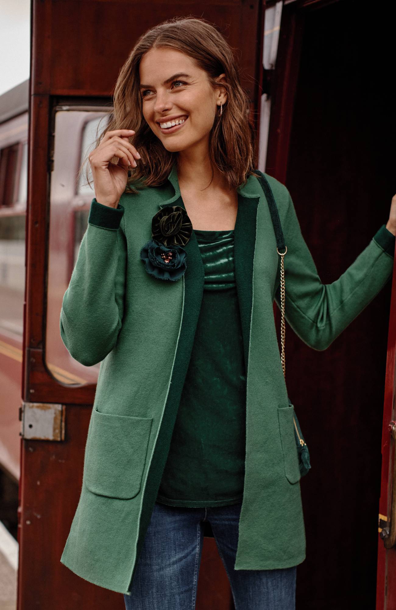 majestic open-front cardi