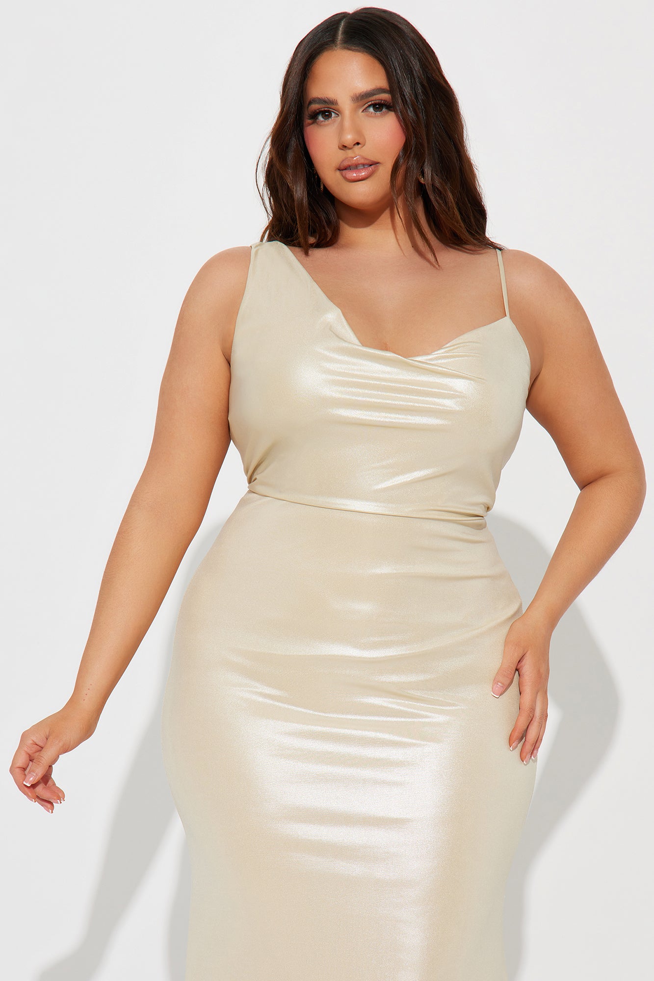 Made For You Metallic Maxi Dress - Silver