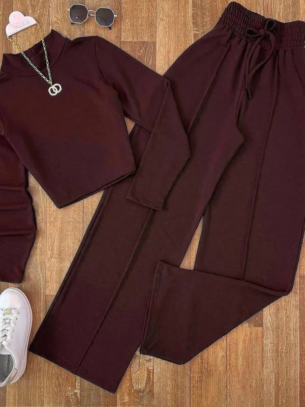 Women's 2-Piece Set: Long Sleeve Top + Pants, Spring/Fall Casual