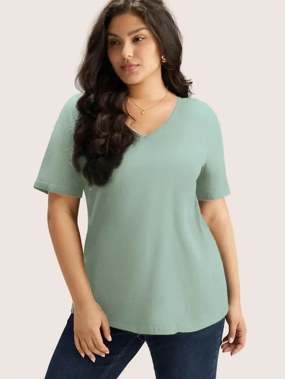 4 Pack Cotton V Neck Plain Basic T-shirt
