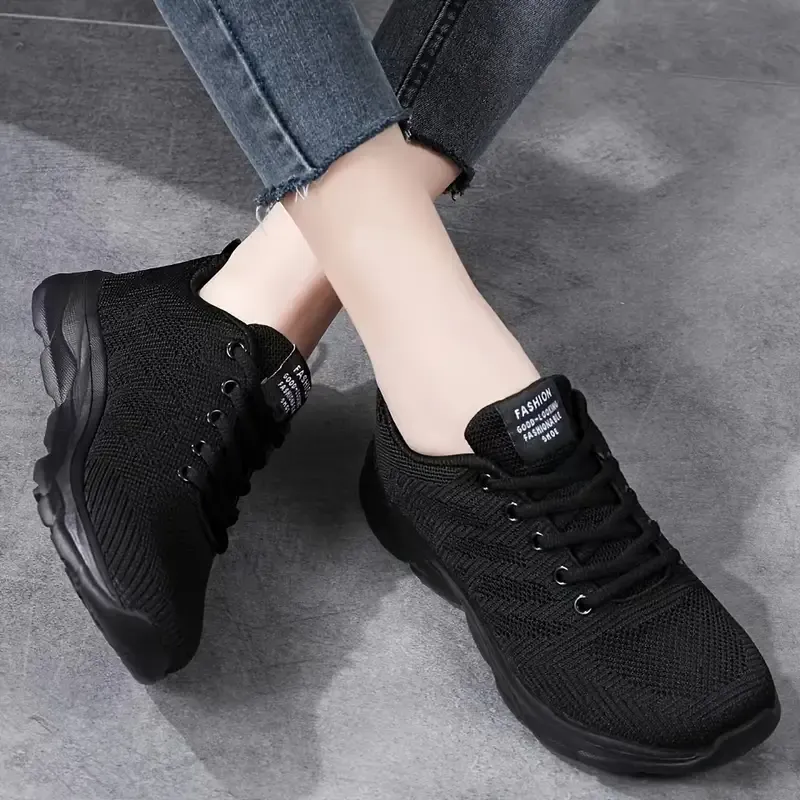 Comfortable Striped Fabric Low Top Sneakers - Lightweight, Breathable, Embroidered, Lace Up, EVA Sole, Fabric Inner and Insole - Perfect for Casual Outdoor Activities All Season