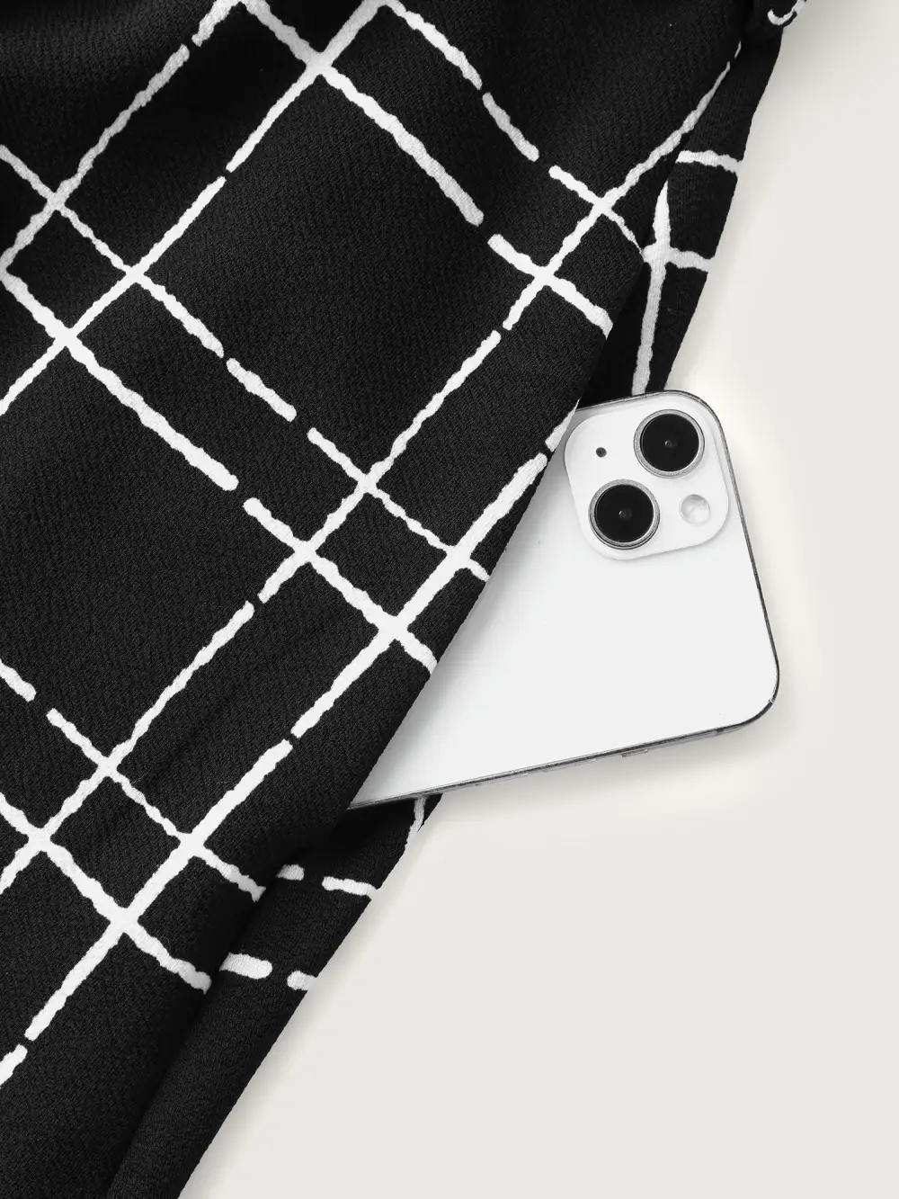 Grid Print Knit Belted Maxi Dress