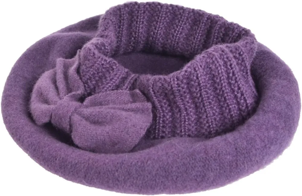 Lady French Beret 100% Wool Beret Floral Dress Beanie Winter Hat