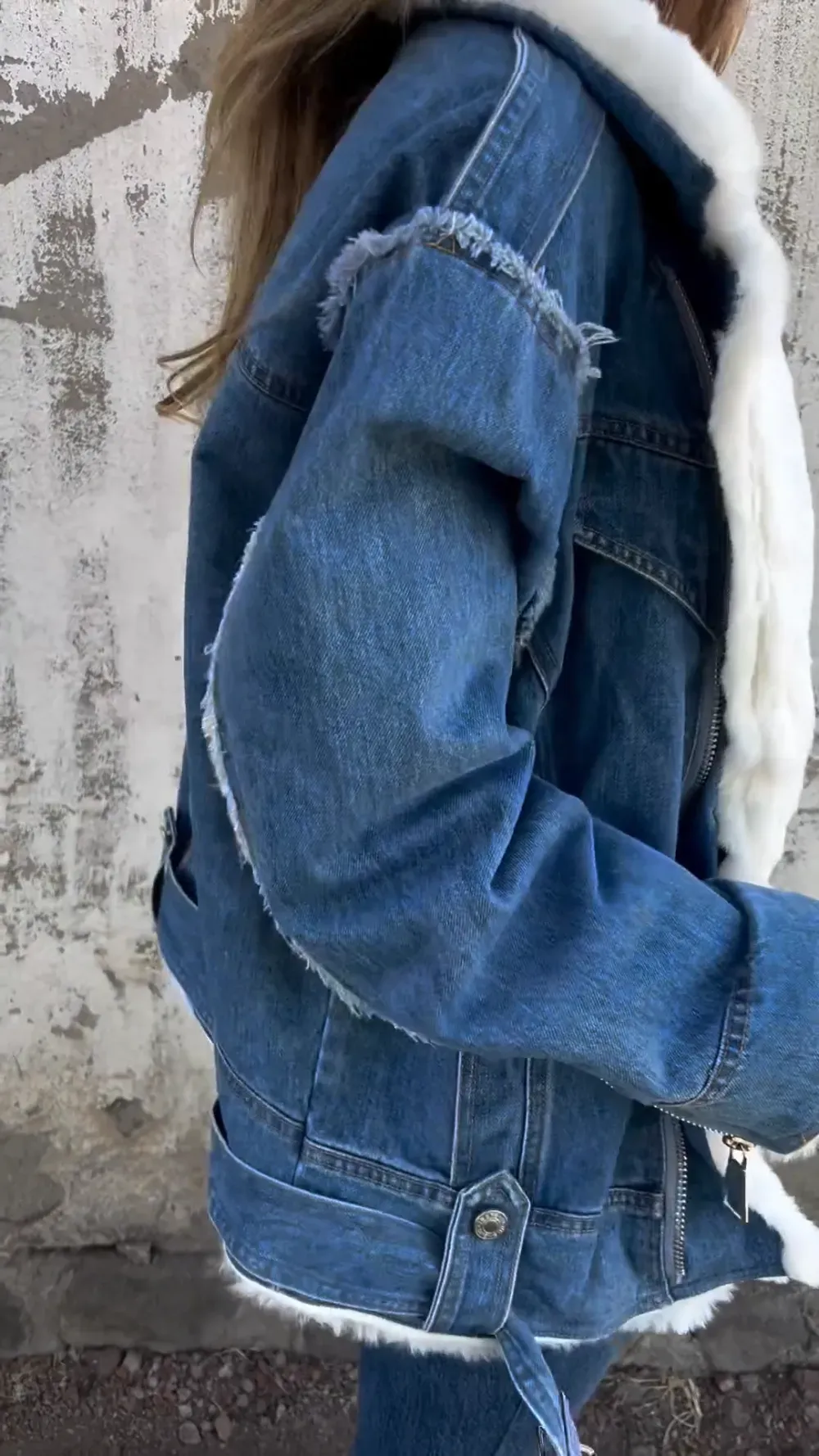 Arctic Luxe Denim Shearling Jacket