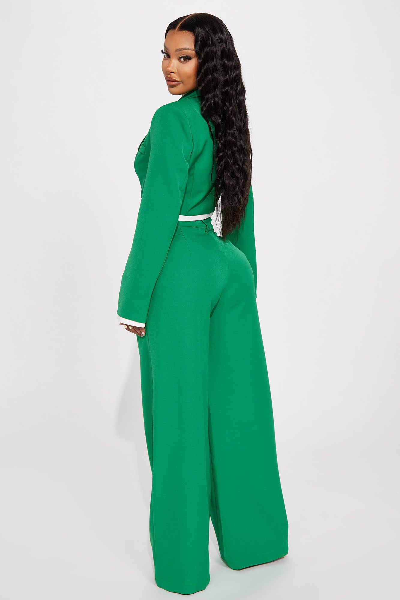 Fashionably Late Pant Set - Green