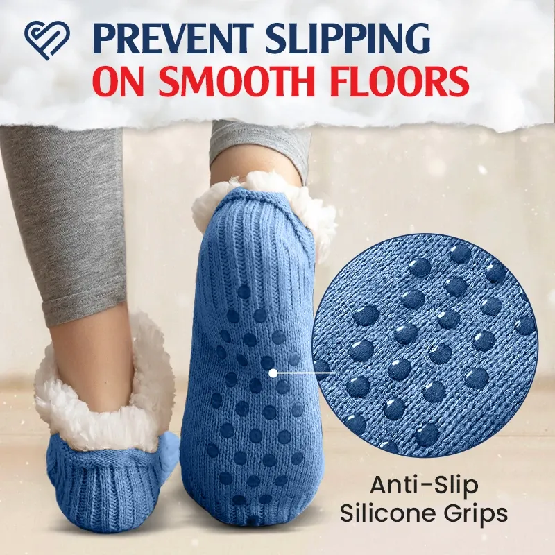 FleeceSox - Fleece-Lined Non-Slip Thermal Slippers Socks