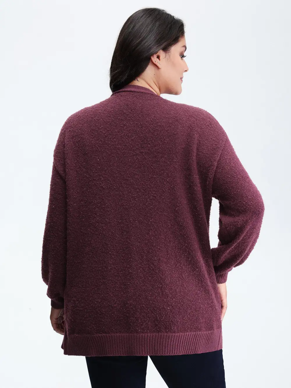 Textured Button Pockets Knit Cardigan