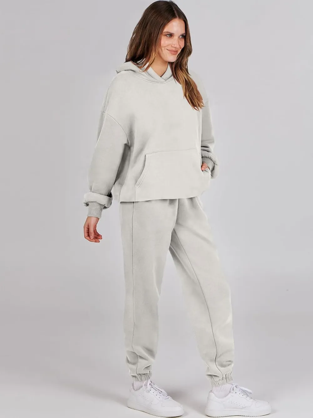 (Clearance Sale $1.99⚡) 2024 Women's Fall Oversized Casual Hoodie Two Piece Sweatshirt Jogging Pants Sweatshirt Set