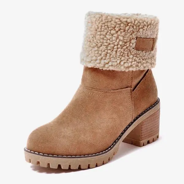 Women Snow Boots Winter Faux Fur Warm, Outdoor Hiking Booties