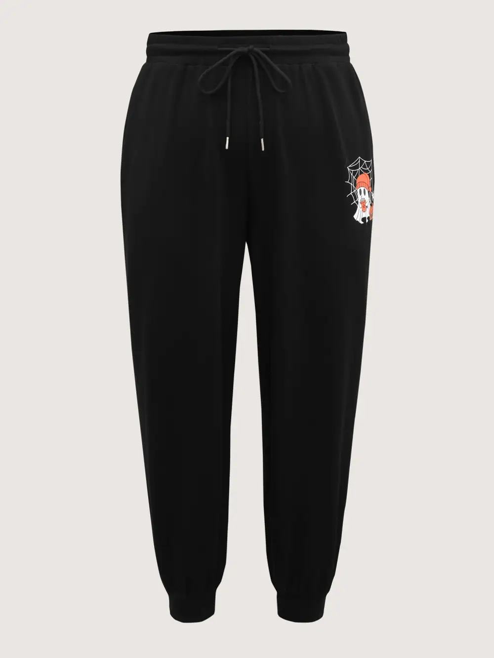 Ghost Motif Cuffed Jogger Pants