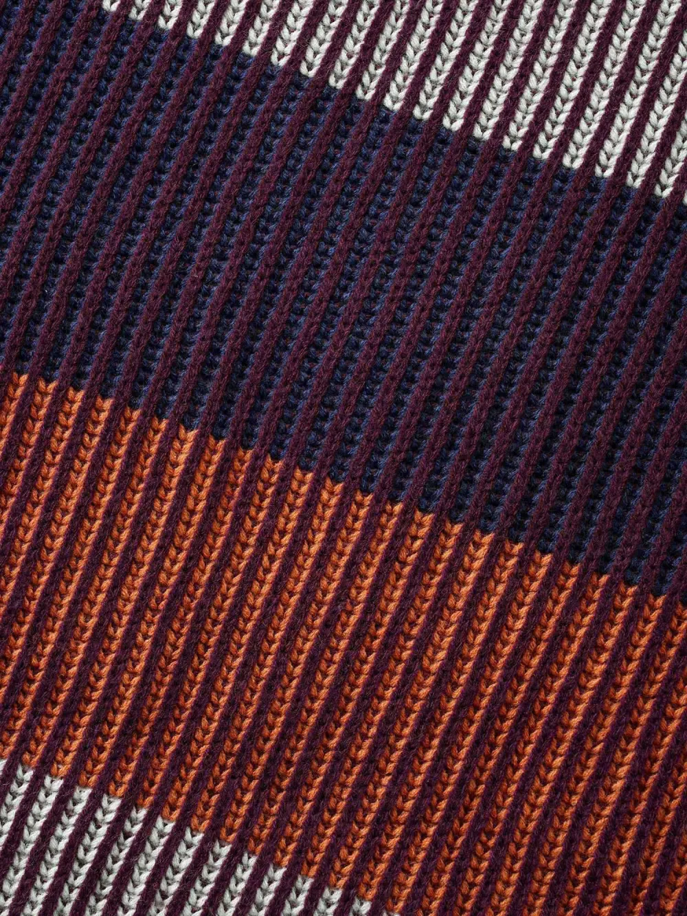 Textured Striped Contrast Patchwork Pullover