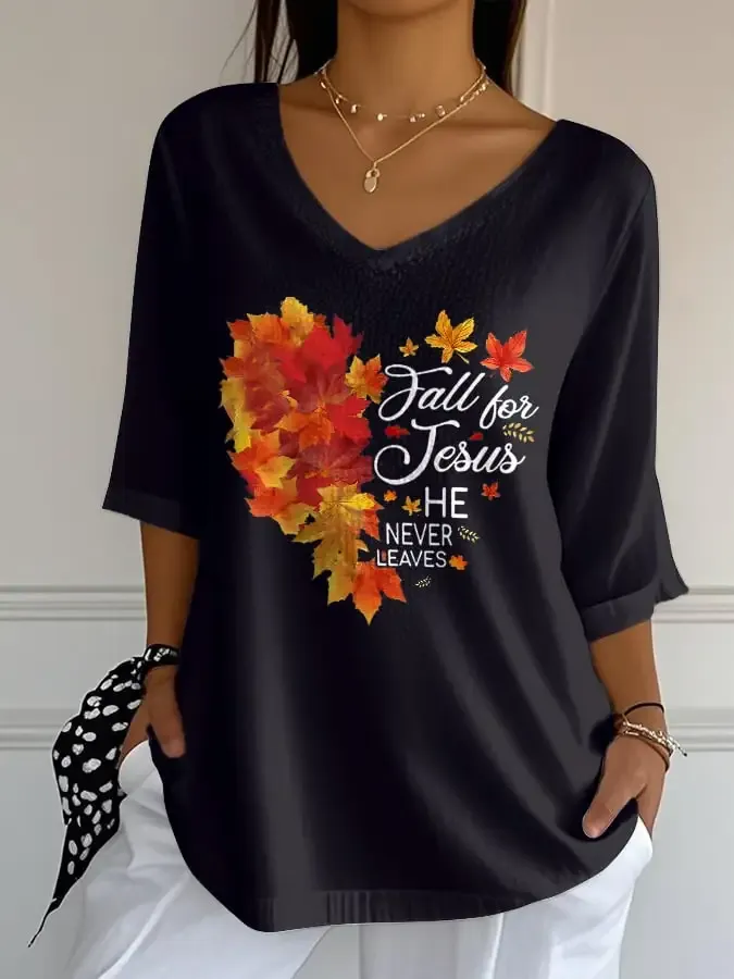 Women's Casual Retro Autumn Faith Bubble Wrinkled Cropped Top