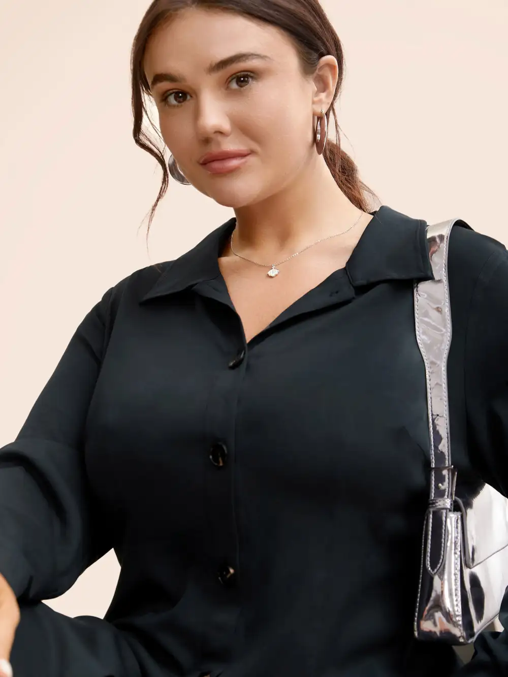 Stretch Woven Structured Midi Dress