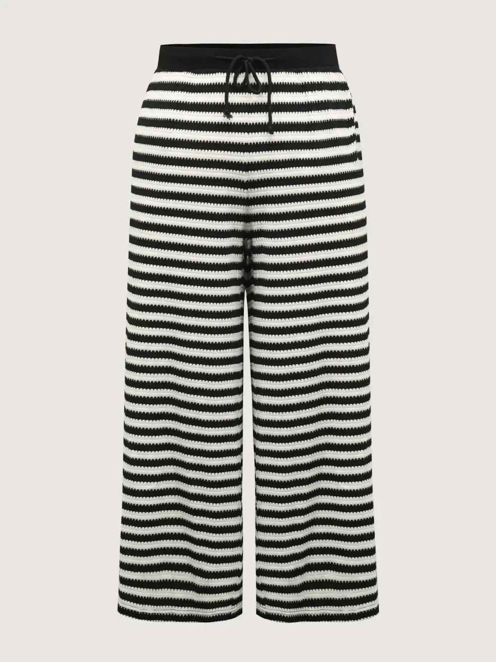 Stripe Drawstring Waist Straight-Leg Pants