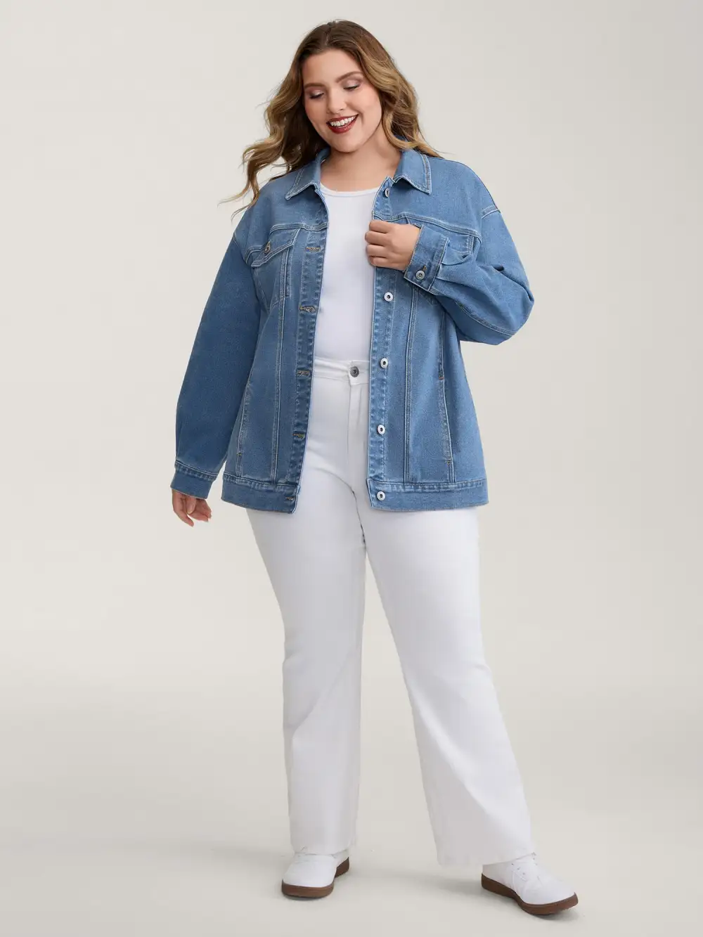 Supersoft Chest Flaps Button-Down Denim Jacket