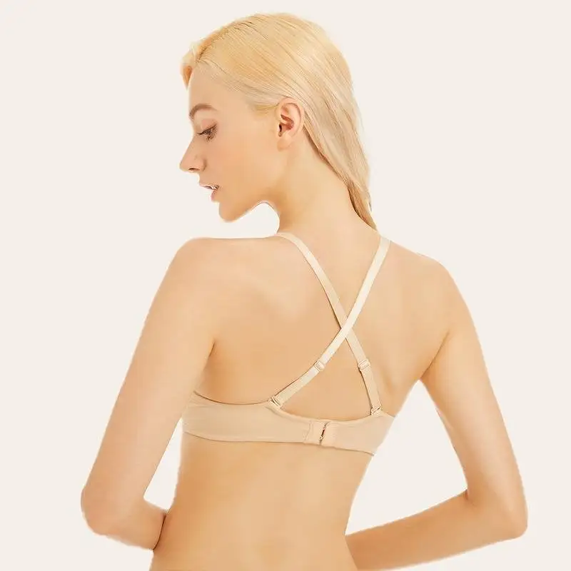 Women's Push Up Bra Deep V Plunge Underwire T-Shirt Bra Multiway 2 Cups Up