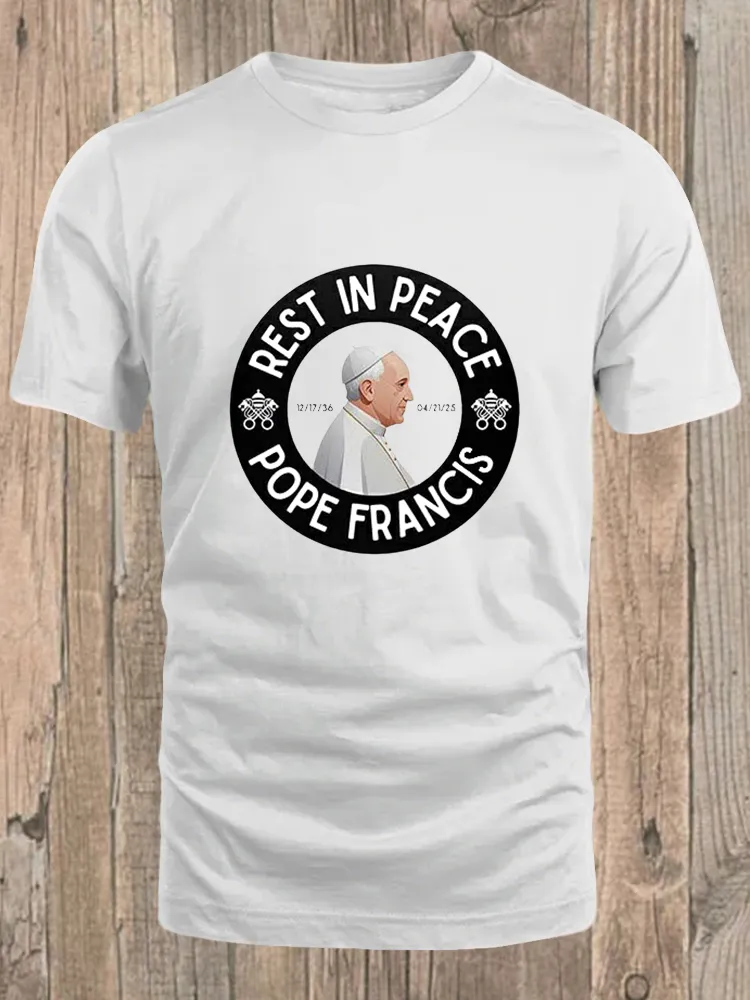 Men's Rest In Peace 1936-2025 Print Short Sleeve Round Neck Cotton T-Shirt