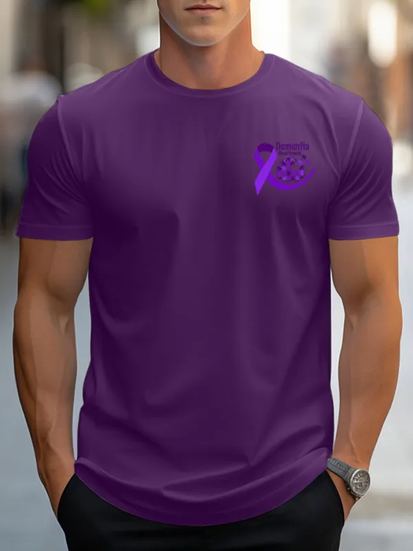 Men's T-Shir  In This Family No One Fights Alone Alzheimer's Awareness