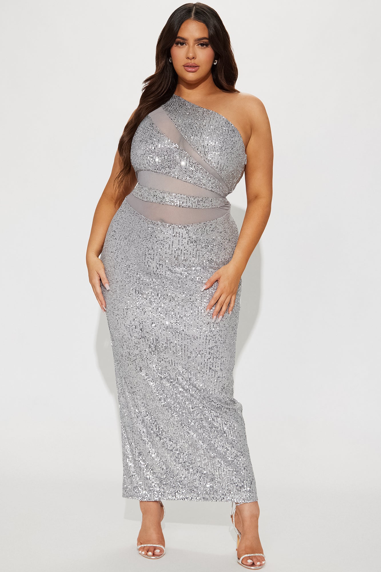You Need To Cut It Maxi Dress - Silver