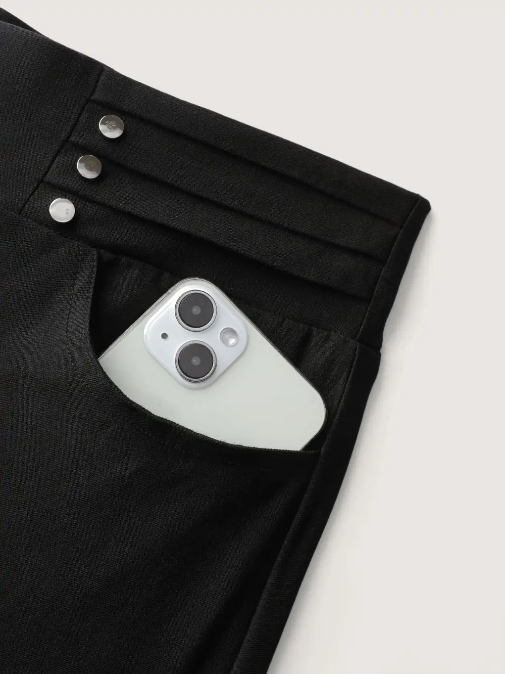 Rivets Wide Waistband Stretchy Pants