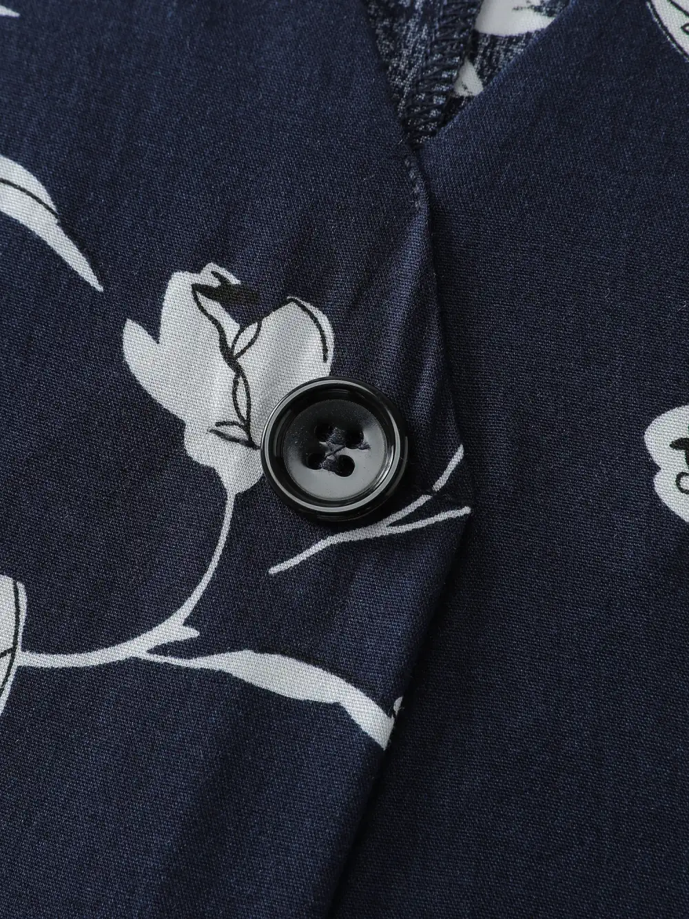 Silhouette Flower Pleated Shoulder Blouse