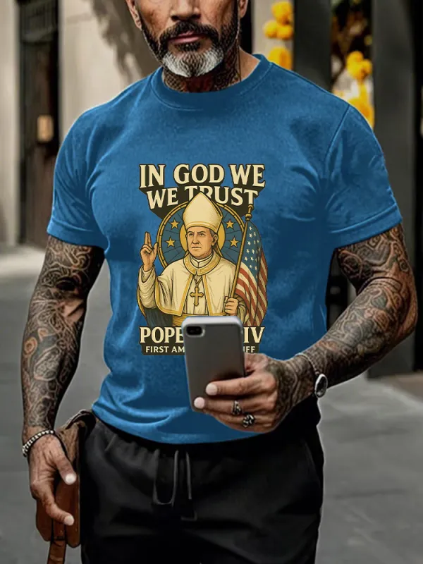 Men'S In God We Trust Pope Leo Xiv 8th May 2025 Printed T-Shirt