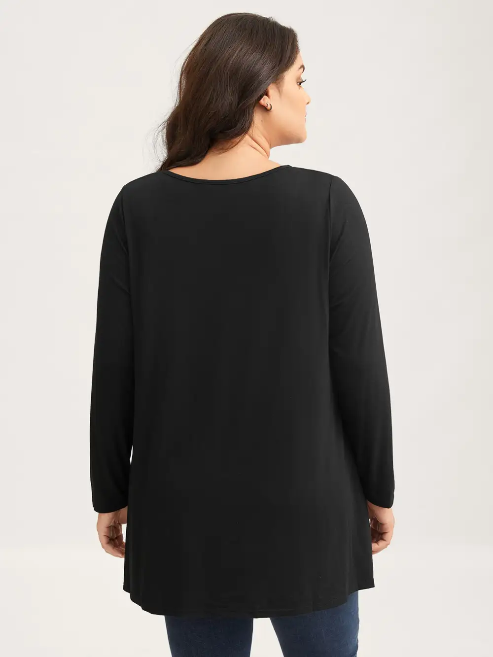 Round Neck Button Slim-Fit Knit Top