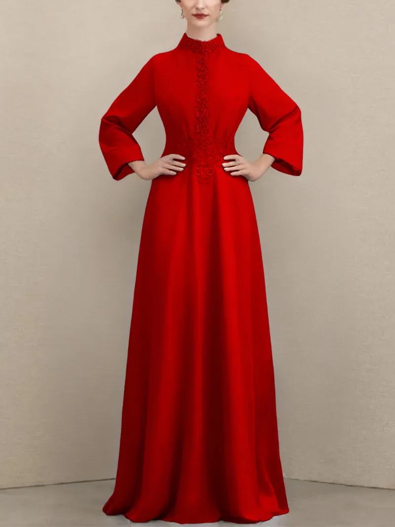 Fashion lace paneled waist dress