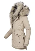 Ladies Winter Thicken Windproof Parka Beige