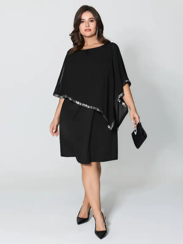 Layered Tummy-Friendly Chiffon Midi Dress