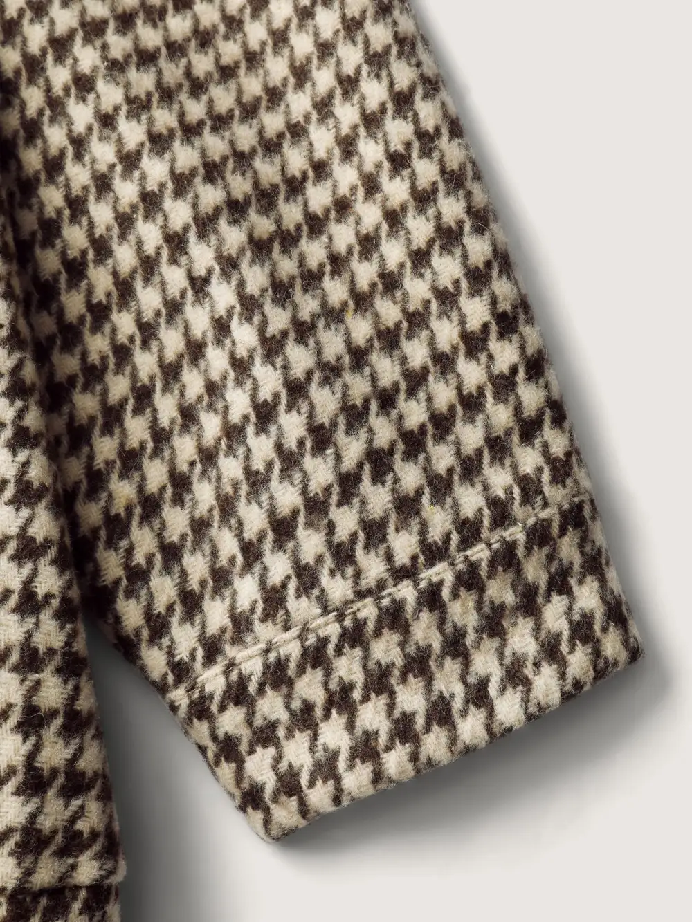 Houndstooth Fleece Pockets Button Jacket