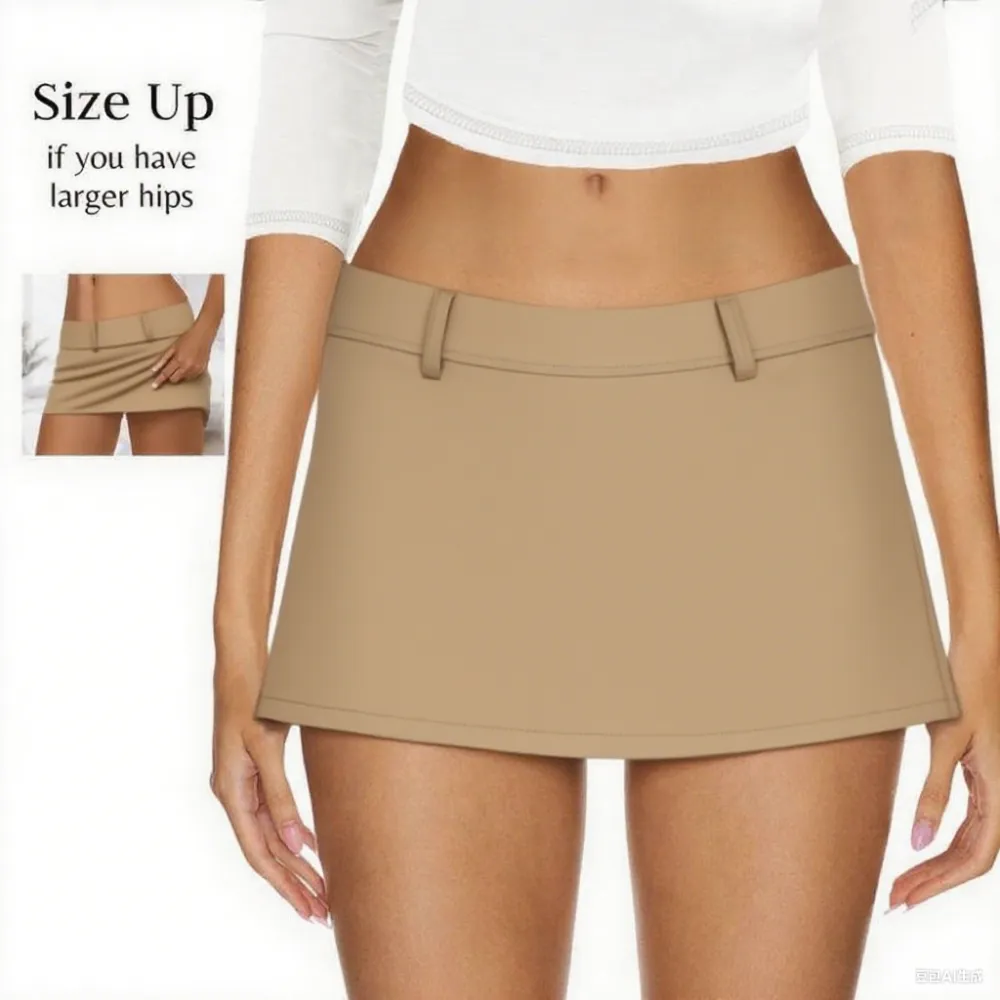 Women's Low Rise Micro Mini Skort – Stretchy Black Skirt with Built-In Shorts