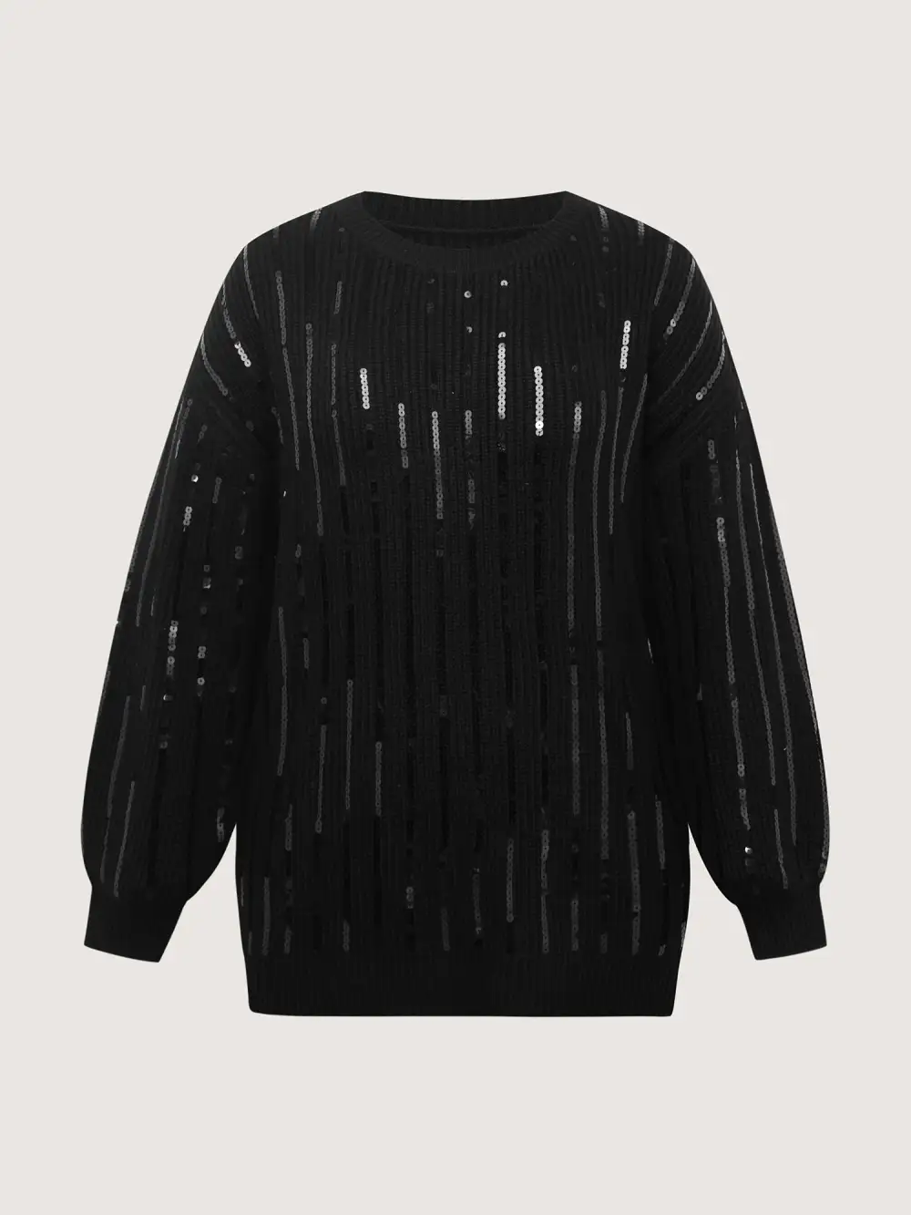 Sequin Embroidered Textured Pullover