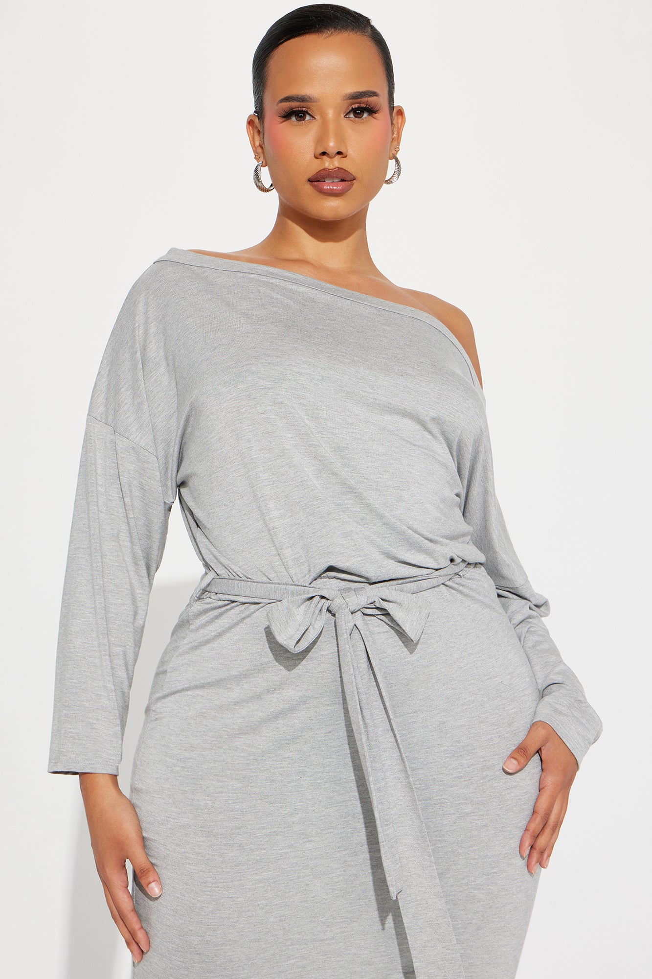 Midnight Stroll Maxi Dress  - Heather Grey
