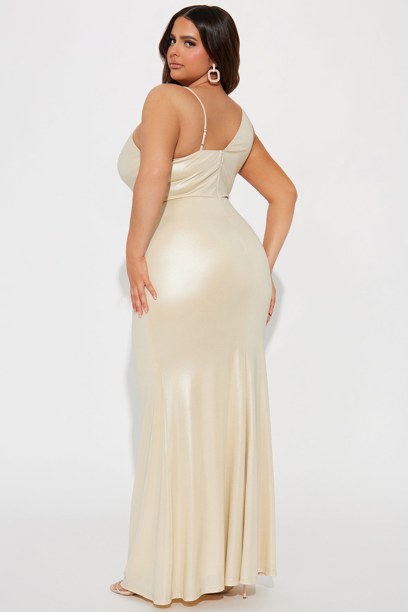 Made For You Metallic Maxi Dress - Silver