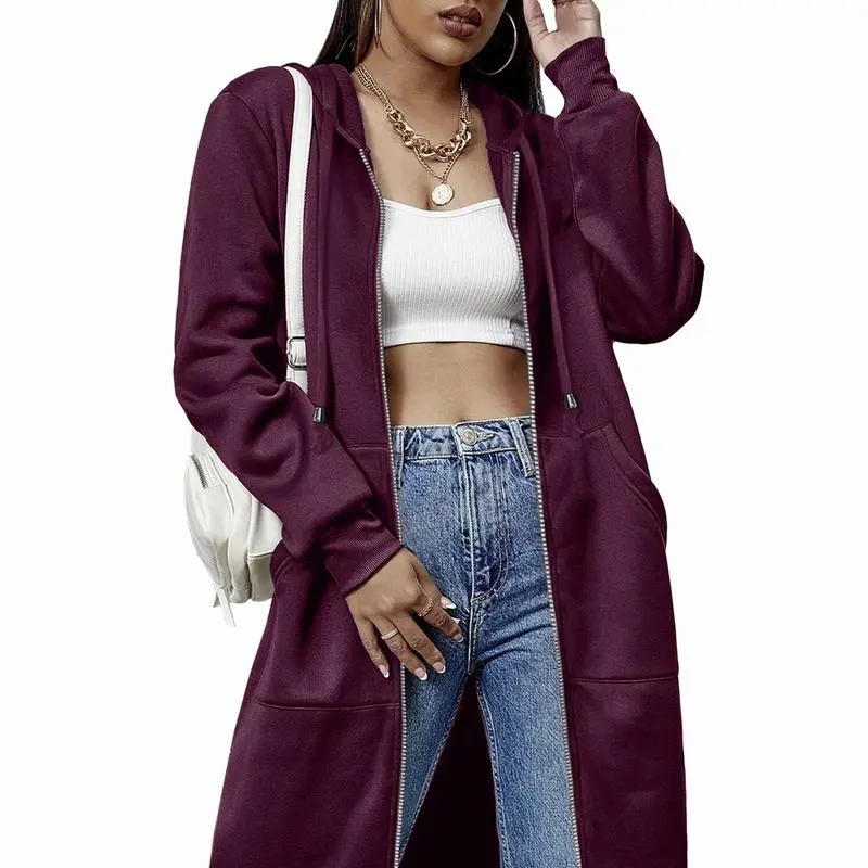 Women's Casual Zip - Up Fleece Hoodie Jacket