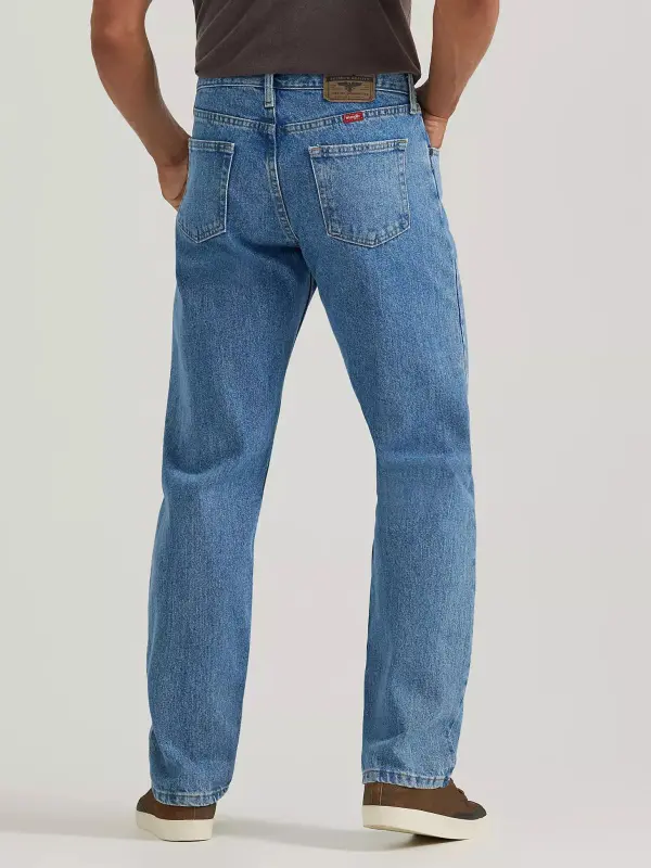 WRANGLER FIVE STAR PREMIUM DENIM RELAXED FIT JEAN IN STONE BLEACH