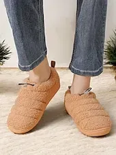 Cozy Fleece Lined Indoor Slippers with Non-Slip Sole – Warm Plush Home Shoes for Women