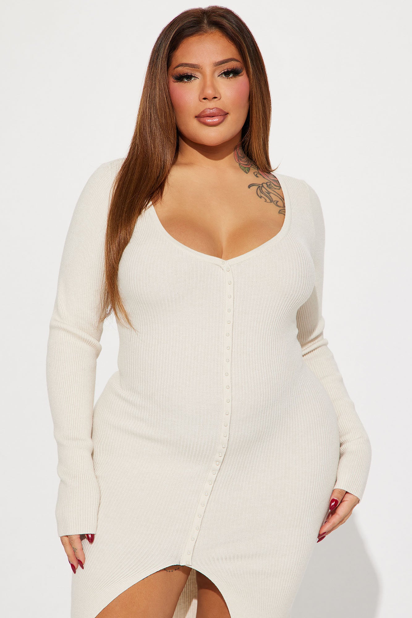 Abby Sweater Maxi Dress - Ivory