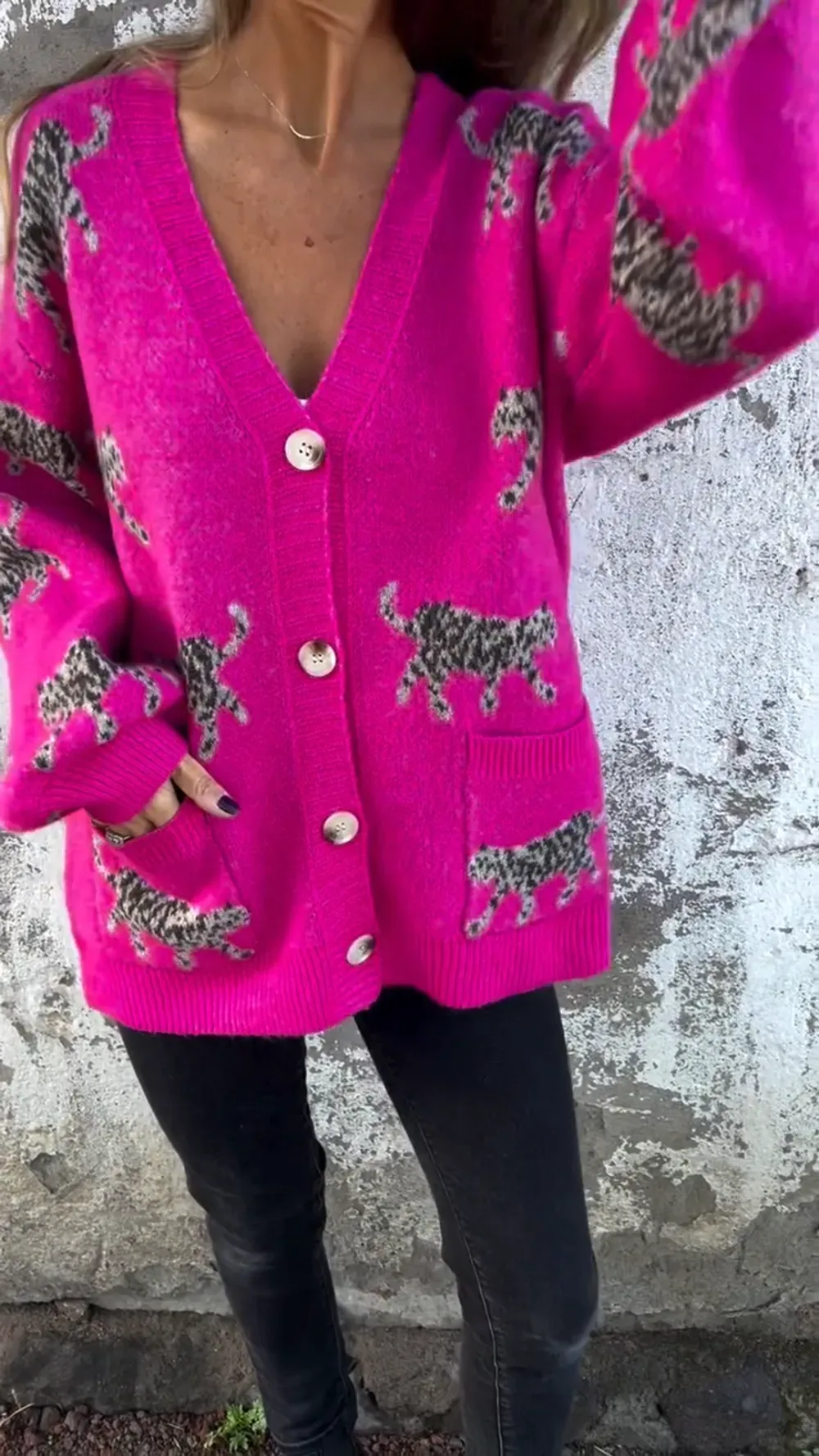 Wild Leopard Knit Cardigan