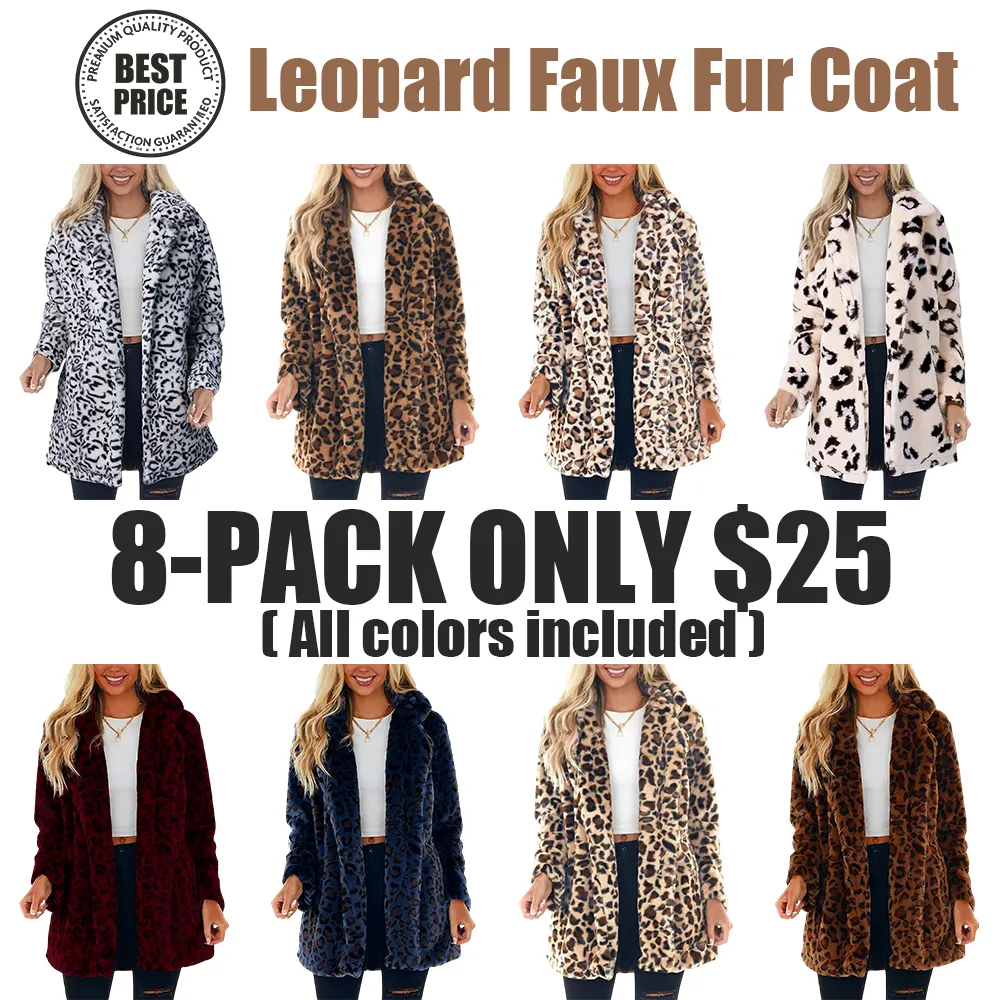 Women's Leopard Faux Fur Coat