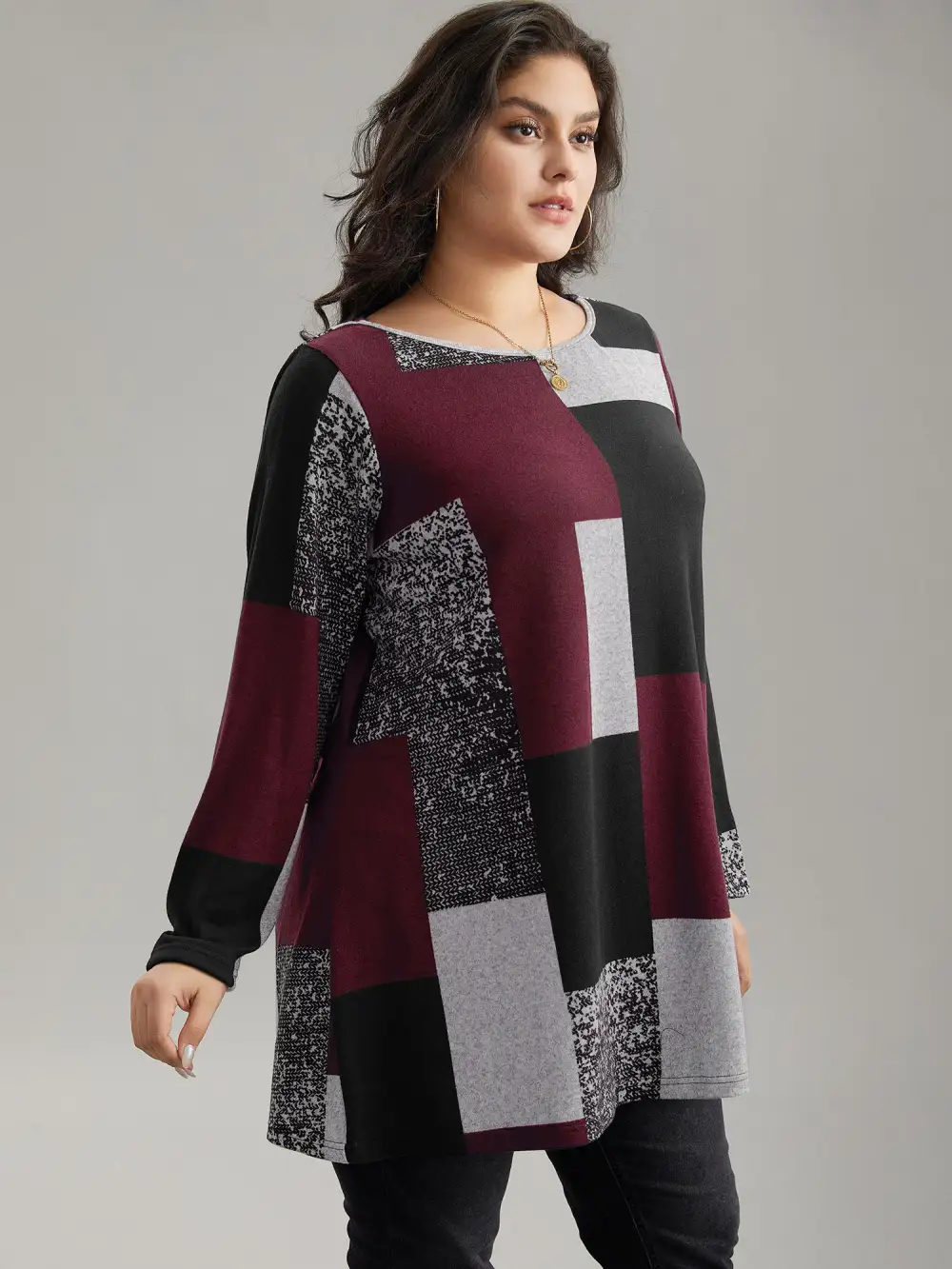 Colorblock Contrast Round Neck T-shirt